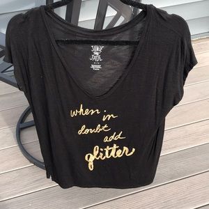 When in doubt add glitter tee
